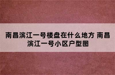 南昌滨江一号楼盘在什么地方 南昌滨江一号小区户型图